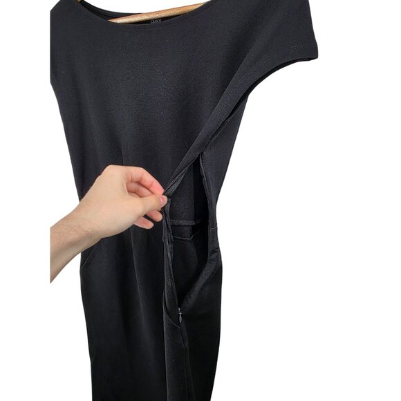 Quince Ultra-Stretch Ponte Cap Sleeve Dress Black Medium NWT - Picture 8 of 10